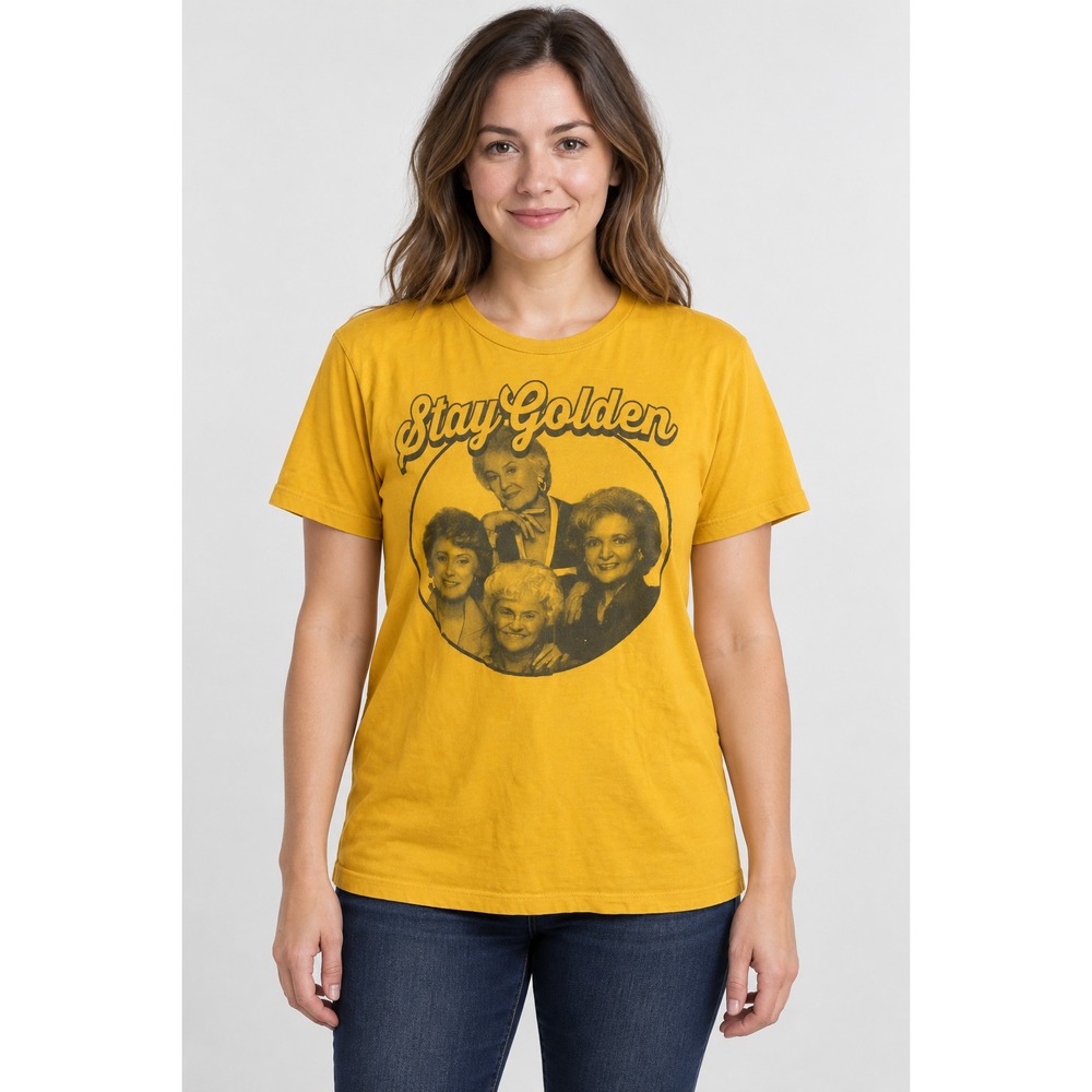 The Golden Girls Yellow T-Shirt Size Small Cotton Crew Neck Short Sleeve Tee